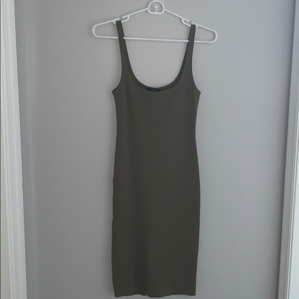 Olive green midi dress